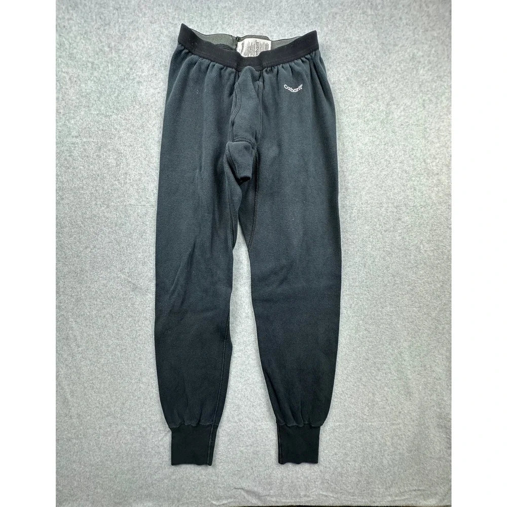 Carhartt Mens K229 BLK Cotton Thermal Long Johns Waffle Knit Black Medium